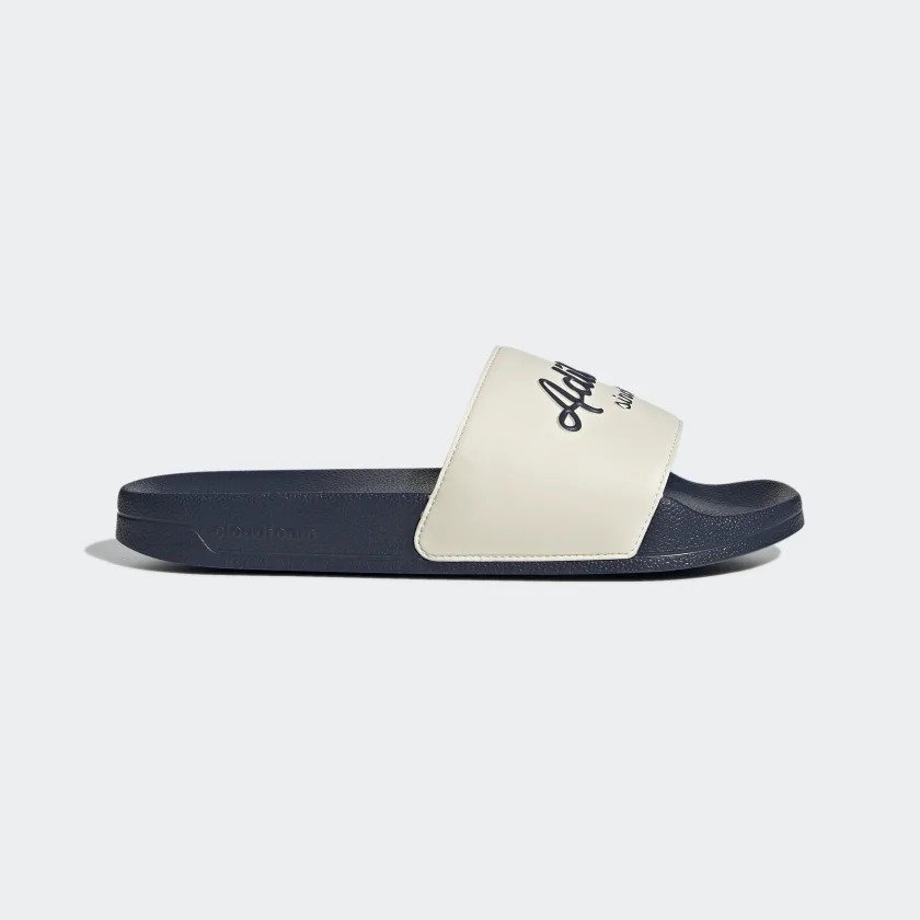 ADILETTE SHOWER NAVY & WHITE – Image 2
