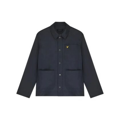 EMBROIDERED LOGO LONG SLEEVE WINDBREAKER JACKET NAVY