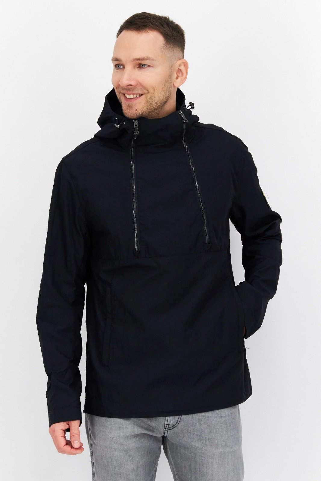 SOLID HOODED JACKET BLACK