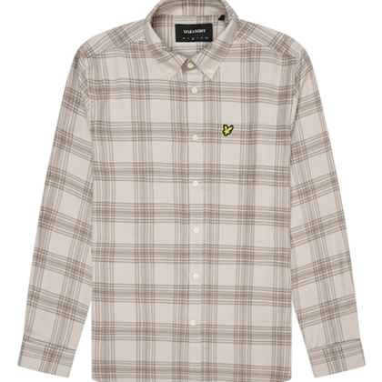 TONAL CHECK FLANNEL SHIRT LIGHT MIST/ HERITAGE TAUPE